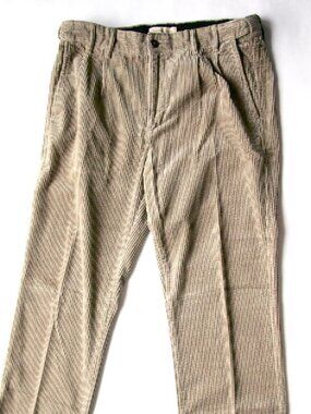 THE TERRITORY AHEAD Tan Elastic-waist Pleated Corduroy Pants 36" x 31½"